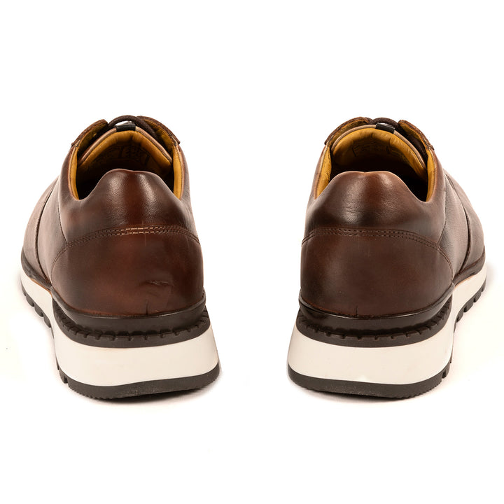 Westminster Leather Smart Trainers in Dark Brown