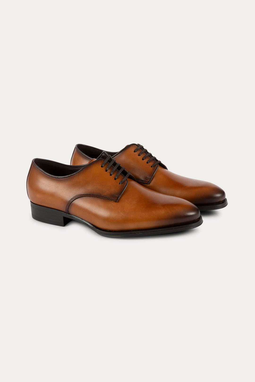 Derby Leather Dress Shoes in Light Brown