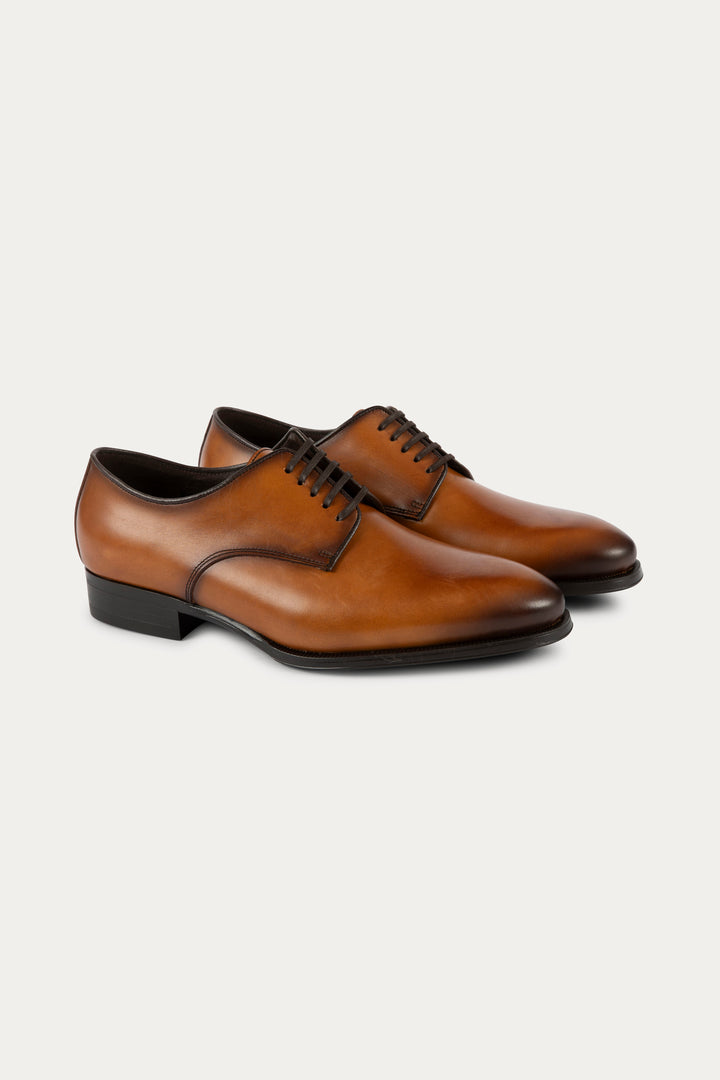 Derby Leather Dress Shoes in Light Brown