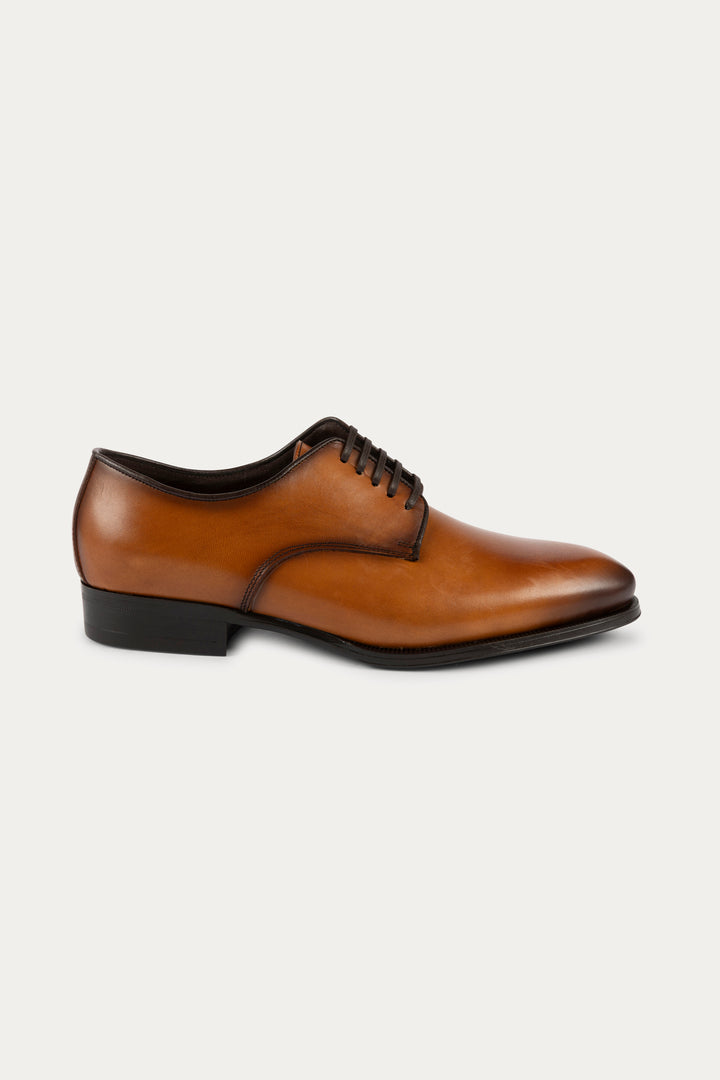 Derby Leather Dress Shoes in Light Brown