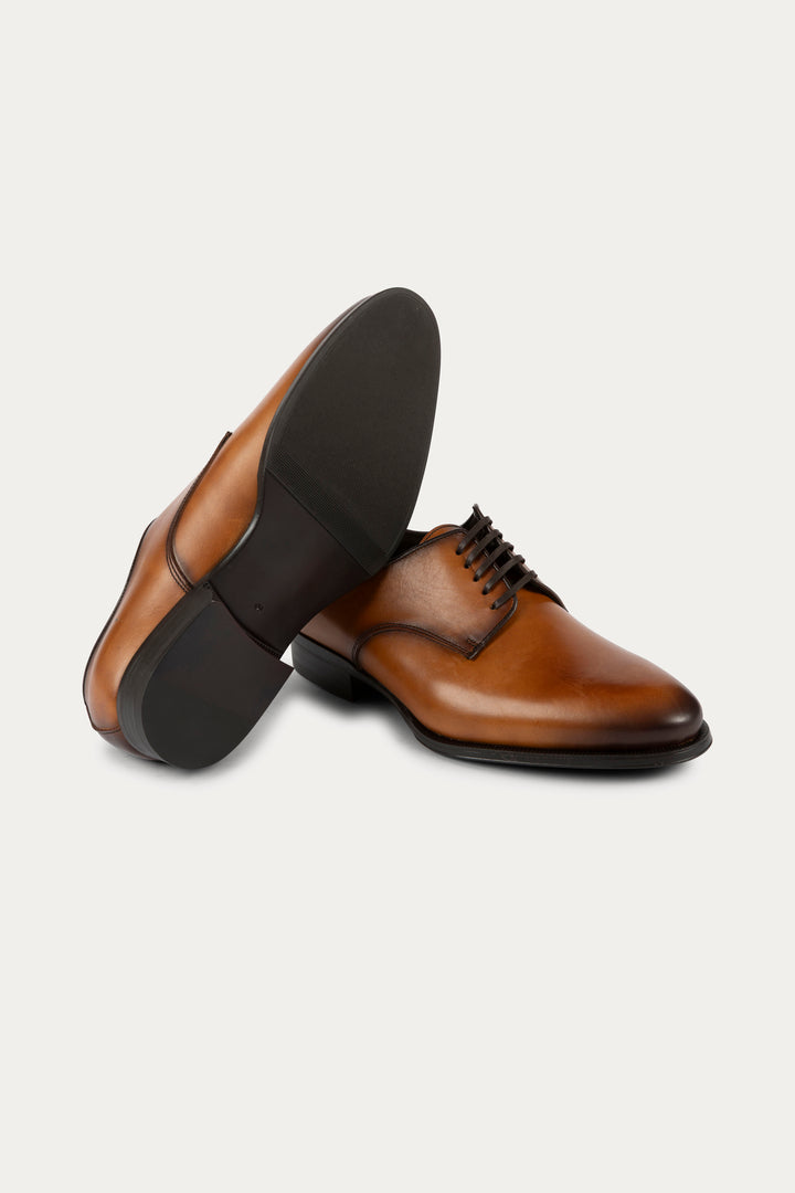 Derby Leather Dress Shoes in Light Brown