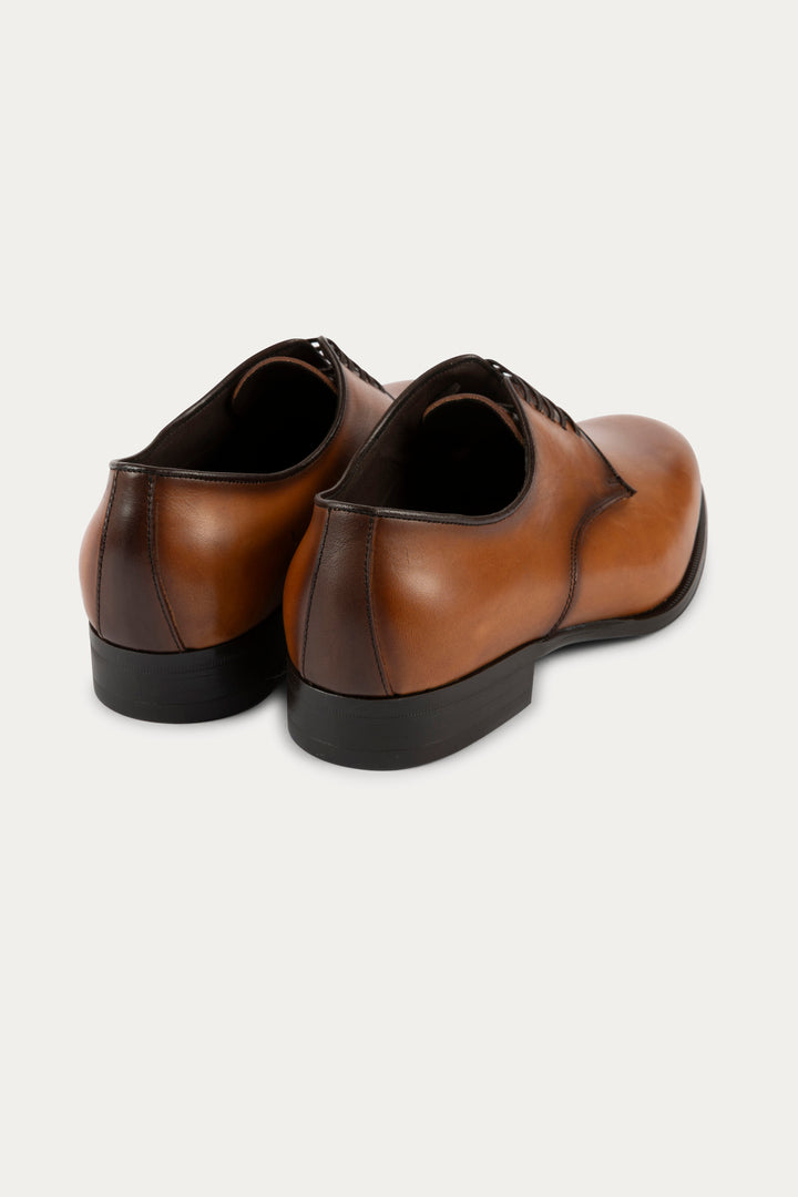 Derby Leather Dress Shoes in Light Brown