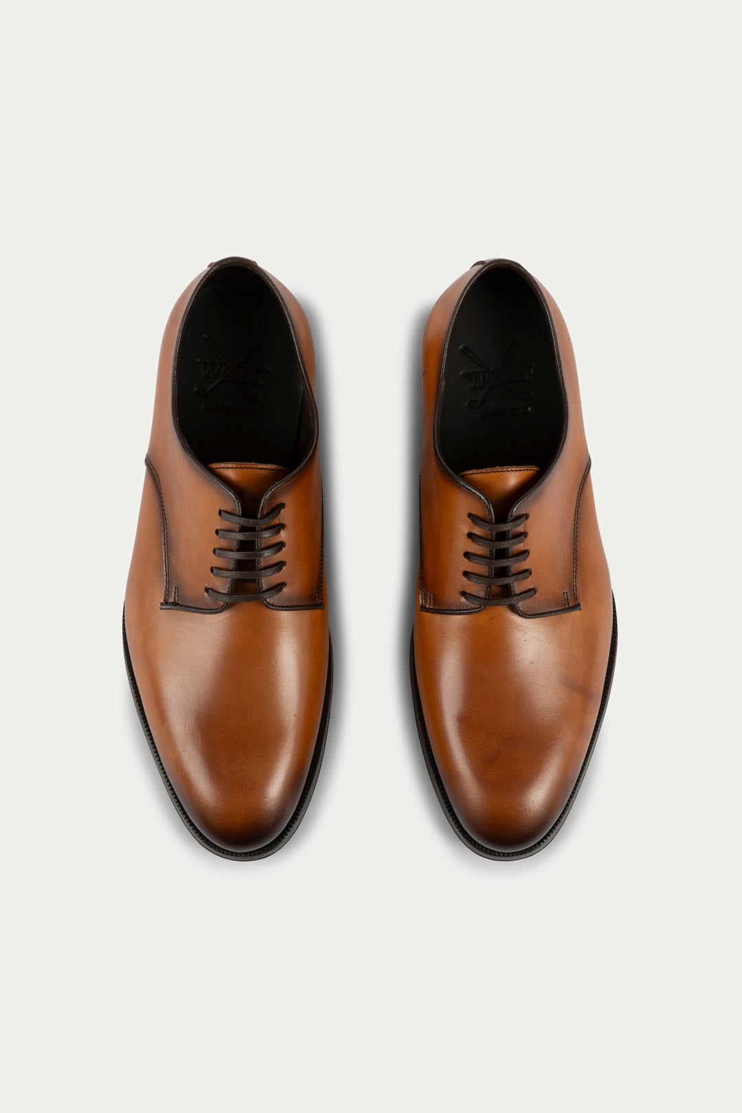 Derby Leather Dress Shoes in Light Brown