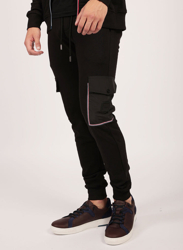 Cargo Tracksuit Set in Black
