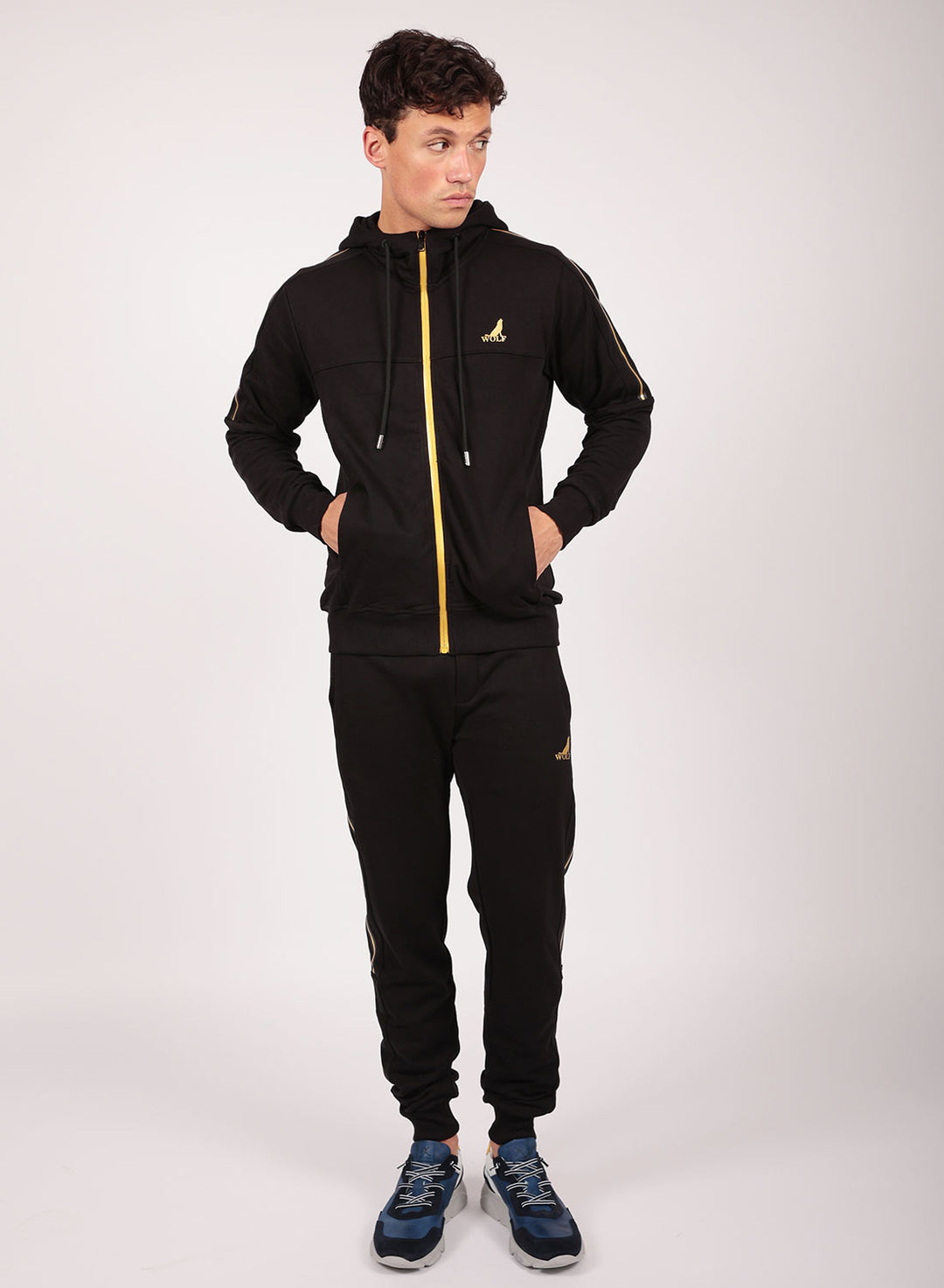 Golden Tracksuit Set in Black