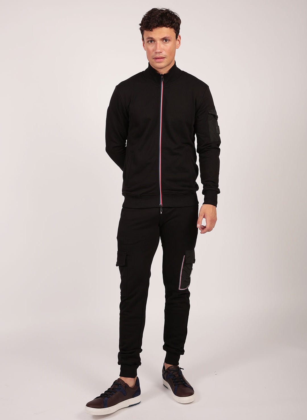Cargo Tracksuit Set in Black