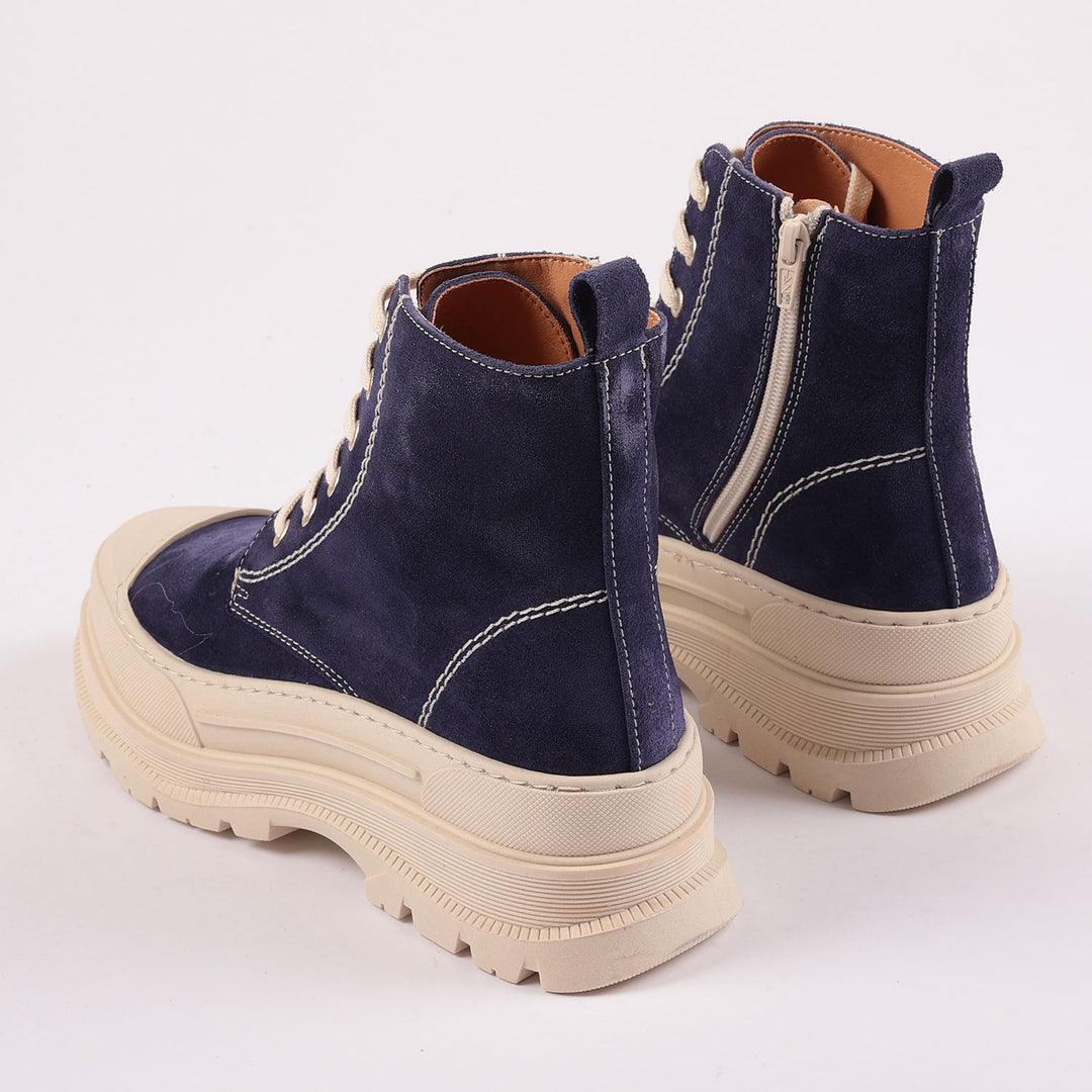Covent Garden Suede Boots in Deep Blue