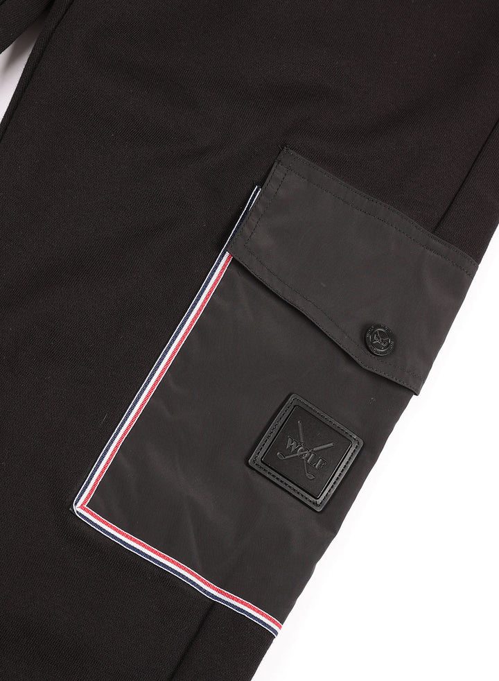 Cargo Tracksuit Set in Black