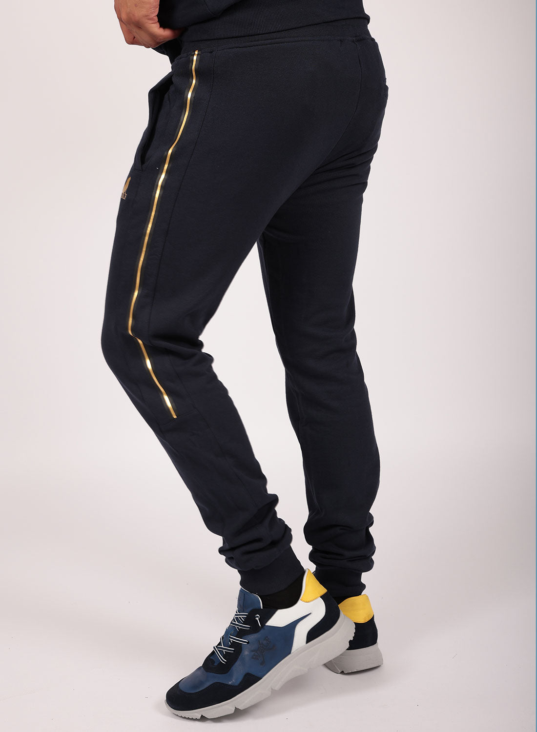 Black and 2025 gold joggers mens