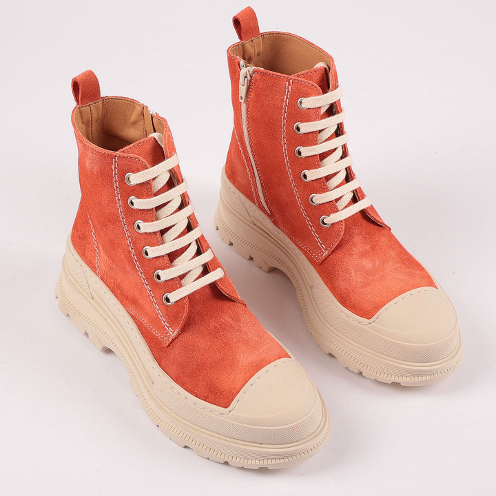 Covent Garden Suede Boots in Pumpkin Orange