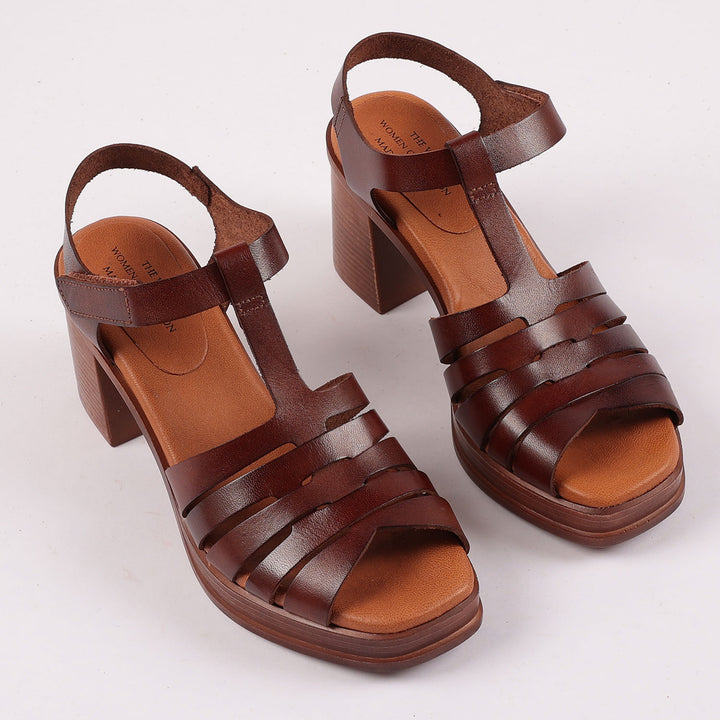 Bournemouth Leather Sandals in Dark Brown