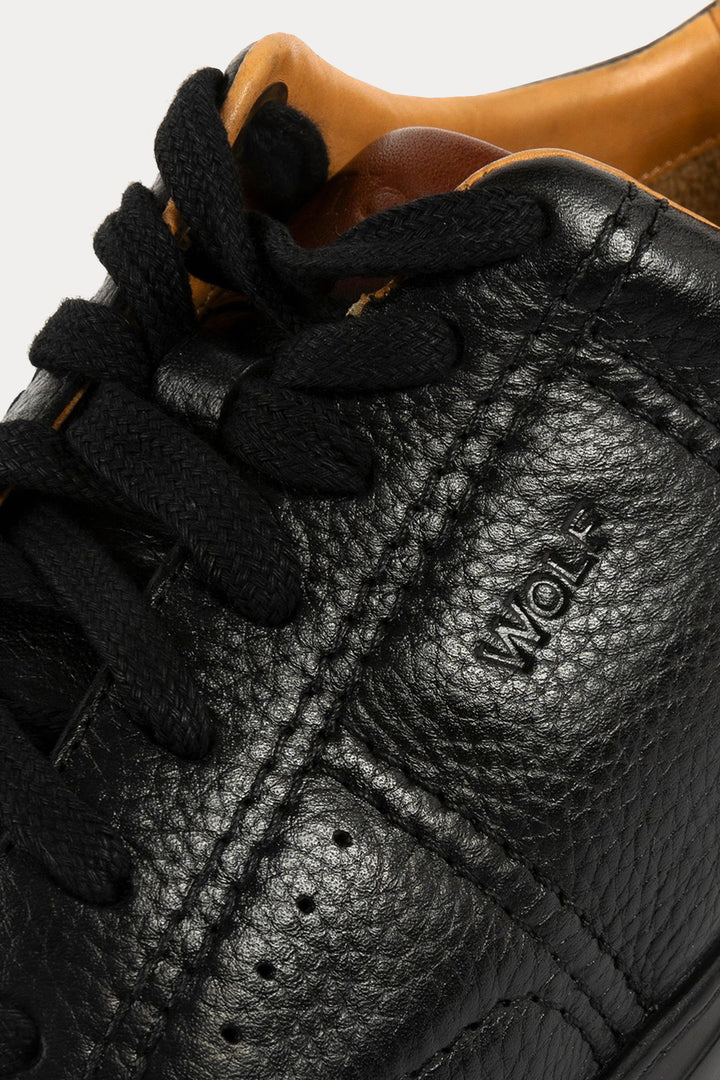 Battersea Park Leather Trainers in Black