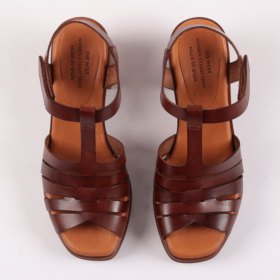 Bournemouth Leather Sandals in Dark Brown
