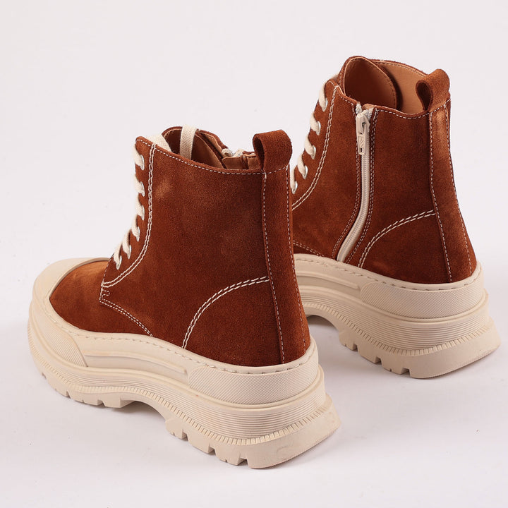 Covent Garden Suede Boots in Mocha Brown