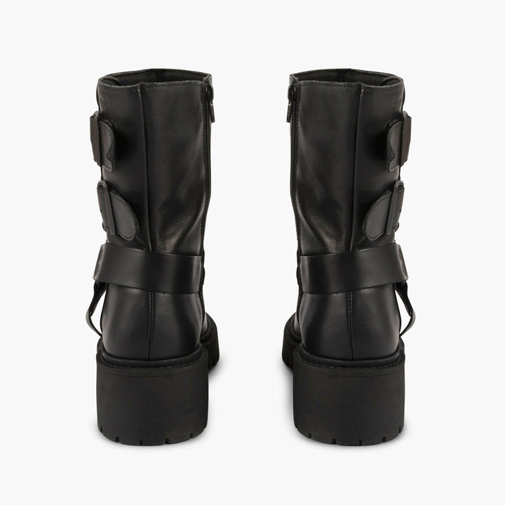Tribeca Leather Boots in Black