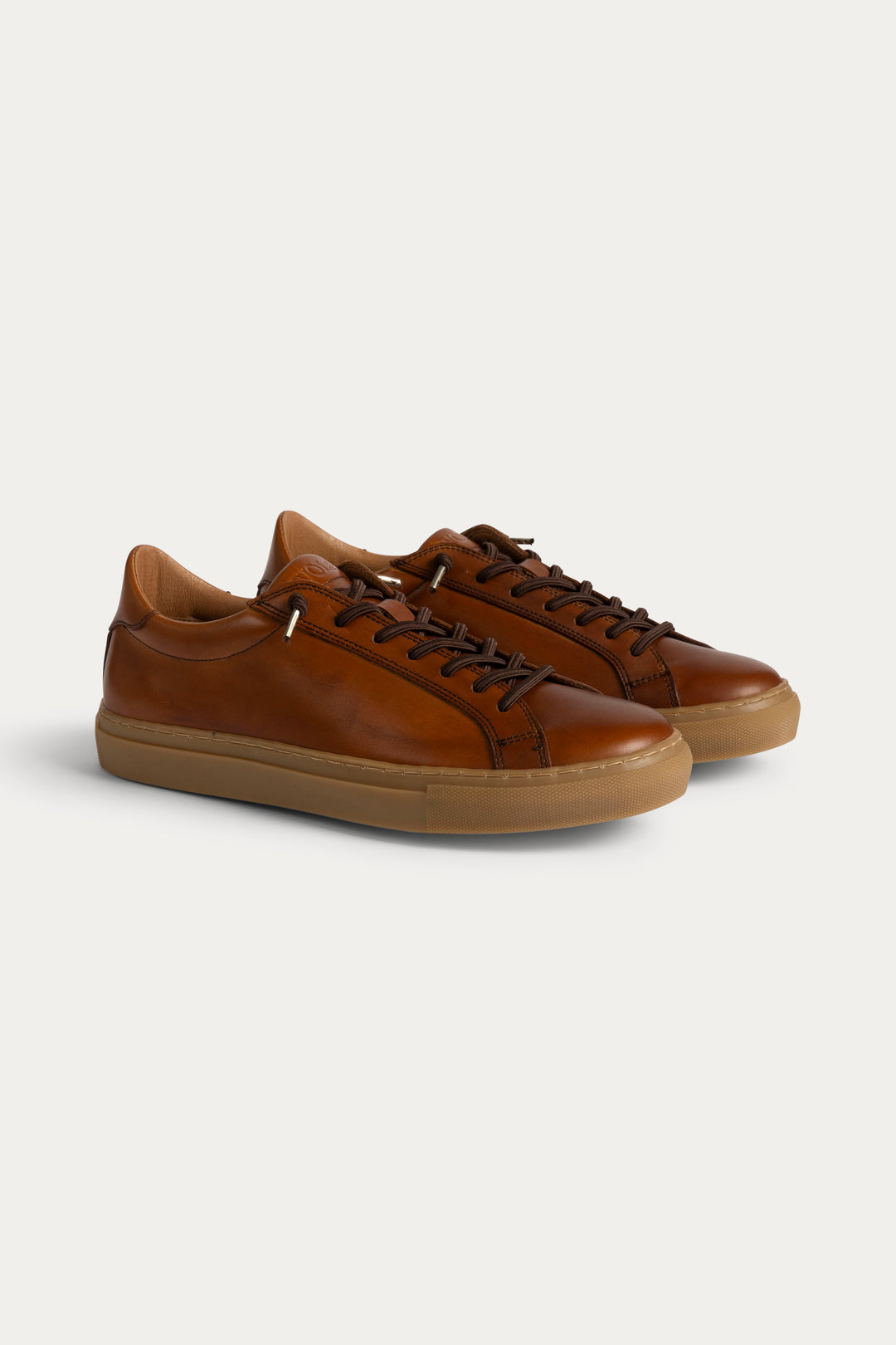 Arezzo Leather Smart Trainers in Brown