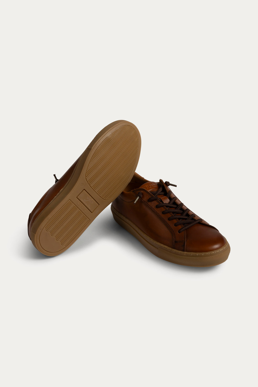 Arezzo Leather Smart Trainers in Brown