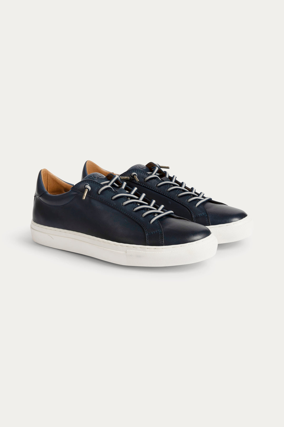 Arezzo Leather Smart Trainers in Navy