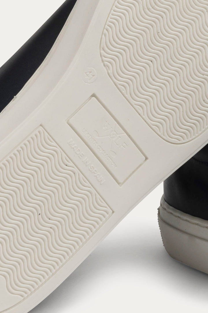 Arezzo Leather Smart Trainers in Navy