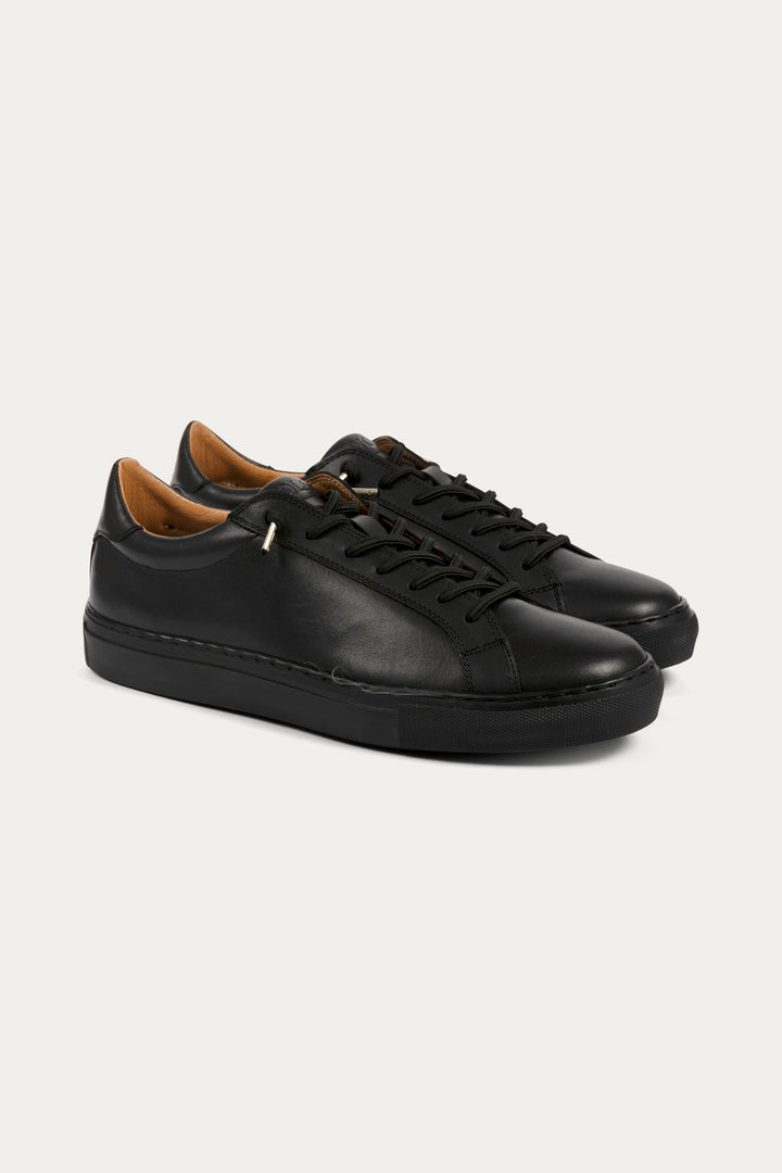 Arezzo Leather Smart Trainers in Black