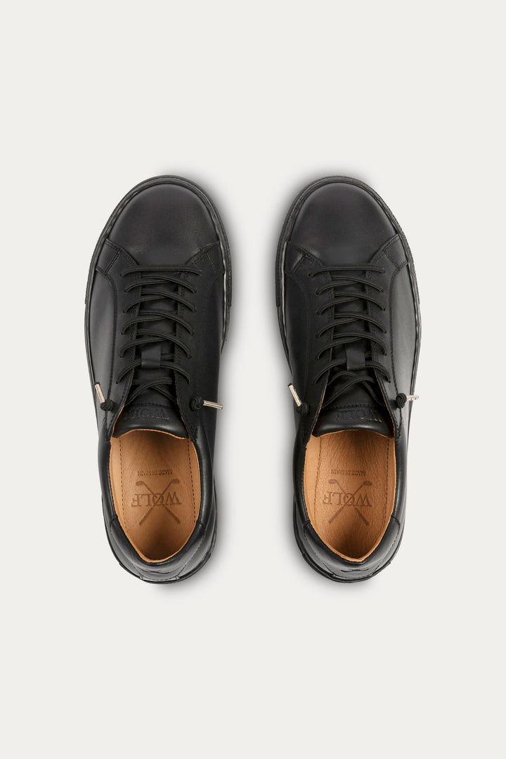 Arezzo Leather Smart Trainers in Black