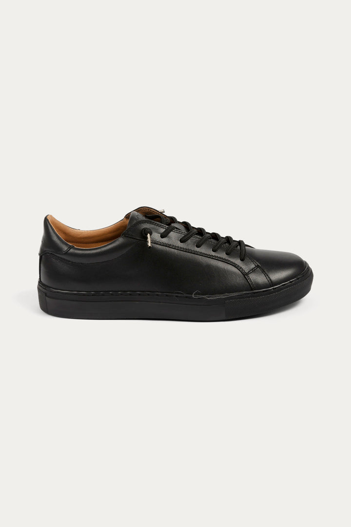 Arezzo Leather Smart Trainers in Black