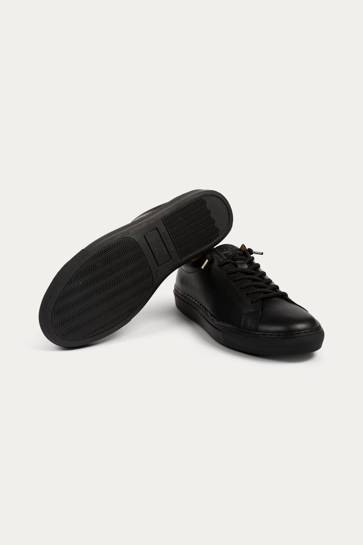 Arezzo Leather Smart Trainers in Black