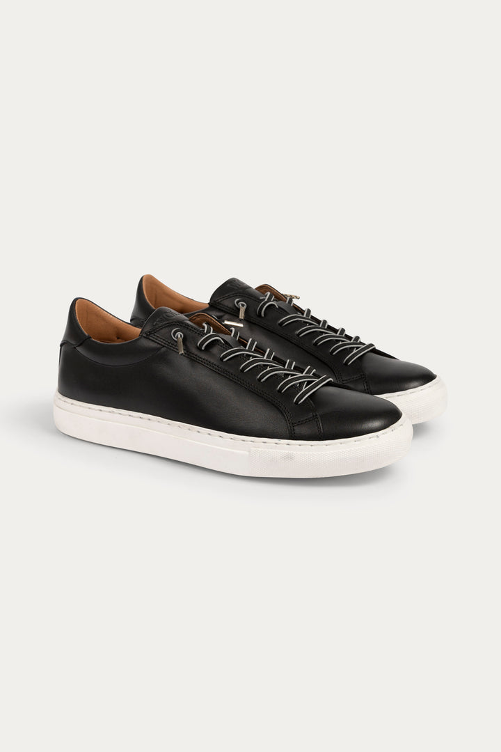 Arezzo Leather Smart Trainers in Black