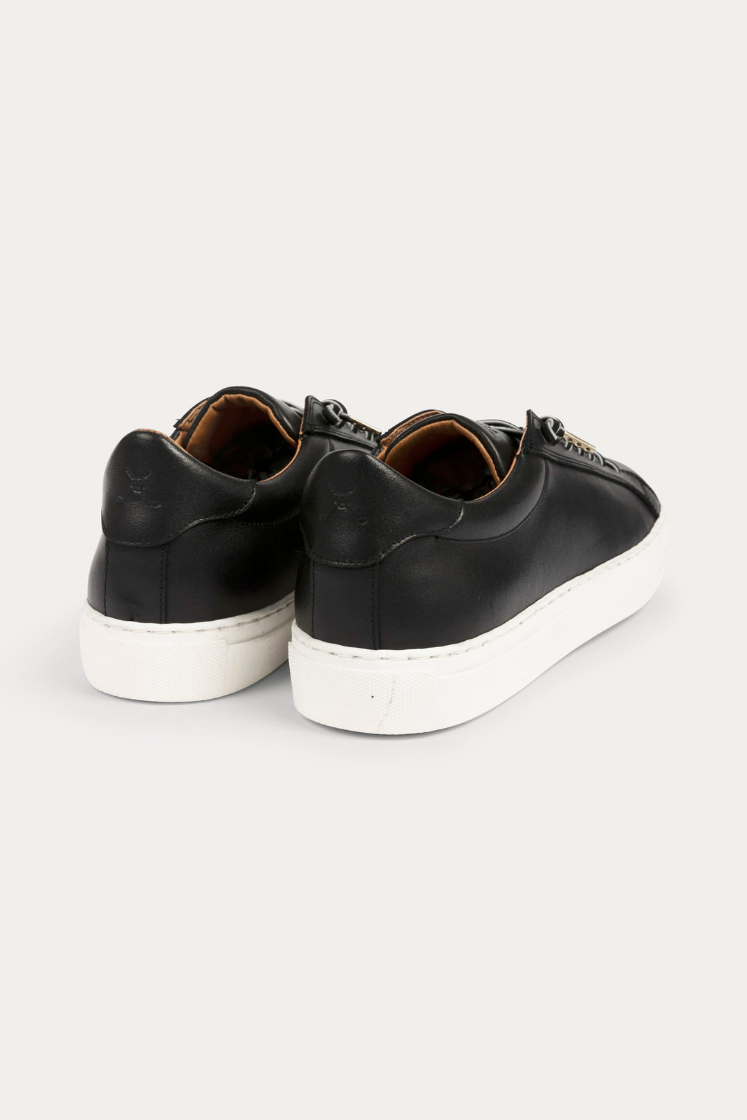 Arezzo Leather Smart Trainers in Black