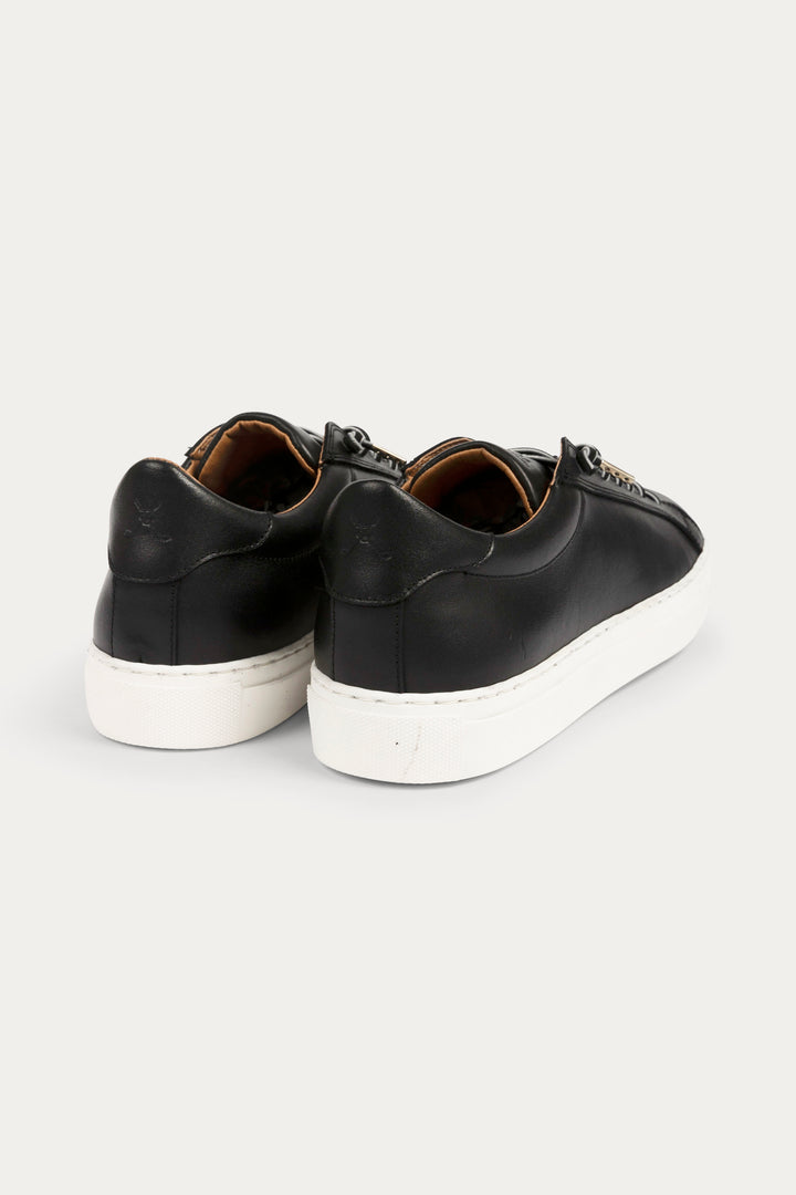 Arezzo Leather Smart Trainers in Black