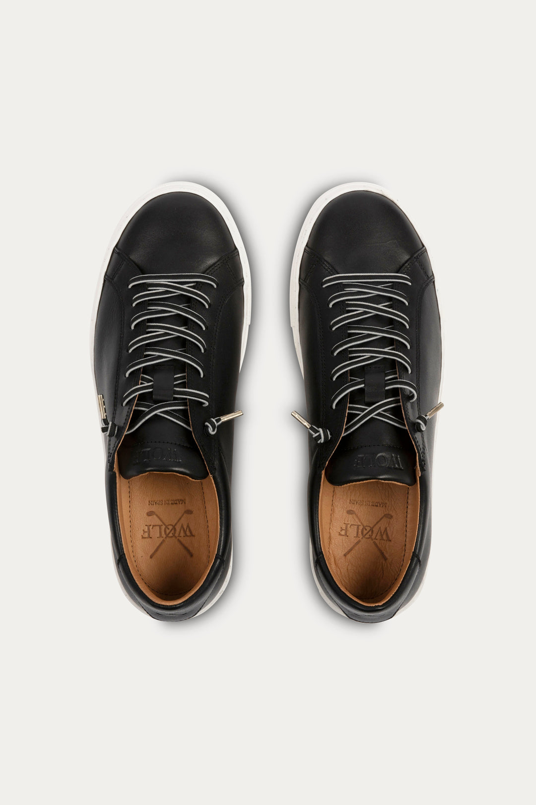 Arezzo Leather Smart Trainers in Black