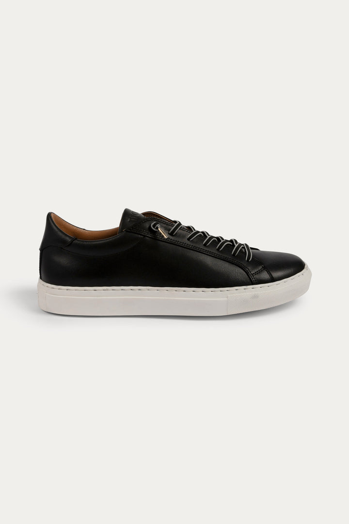 Arezzo Leather Smart Trainers in Black