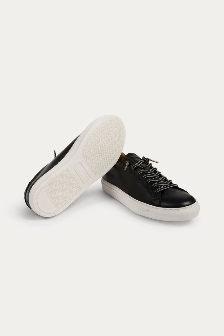 Arezzo Leather Smart Trainers in Black