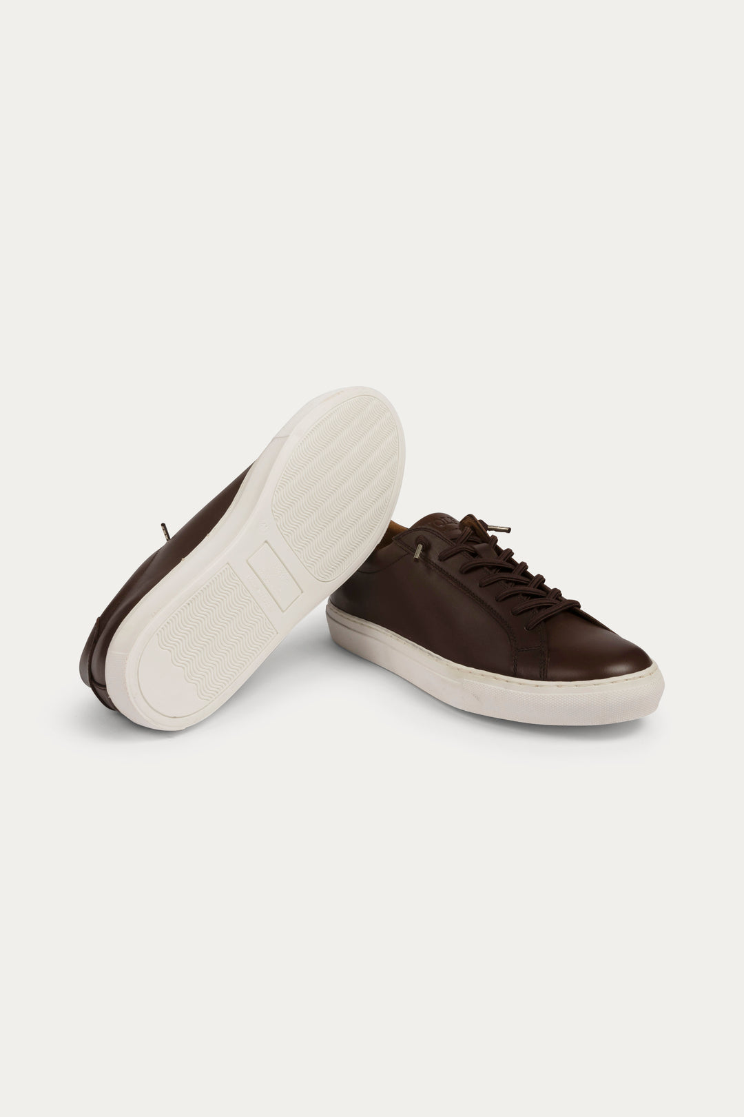 Arezzo Leather Smart Trainers in Dark Brown