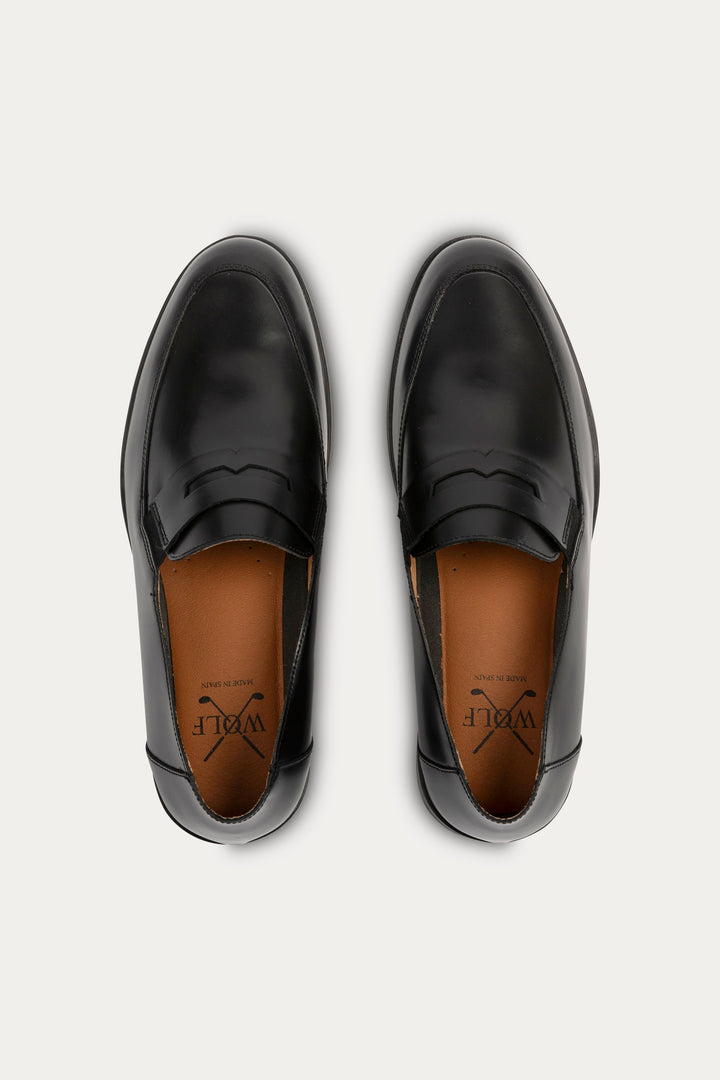 Firenze Leather Penny Loafer in Black