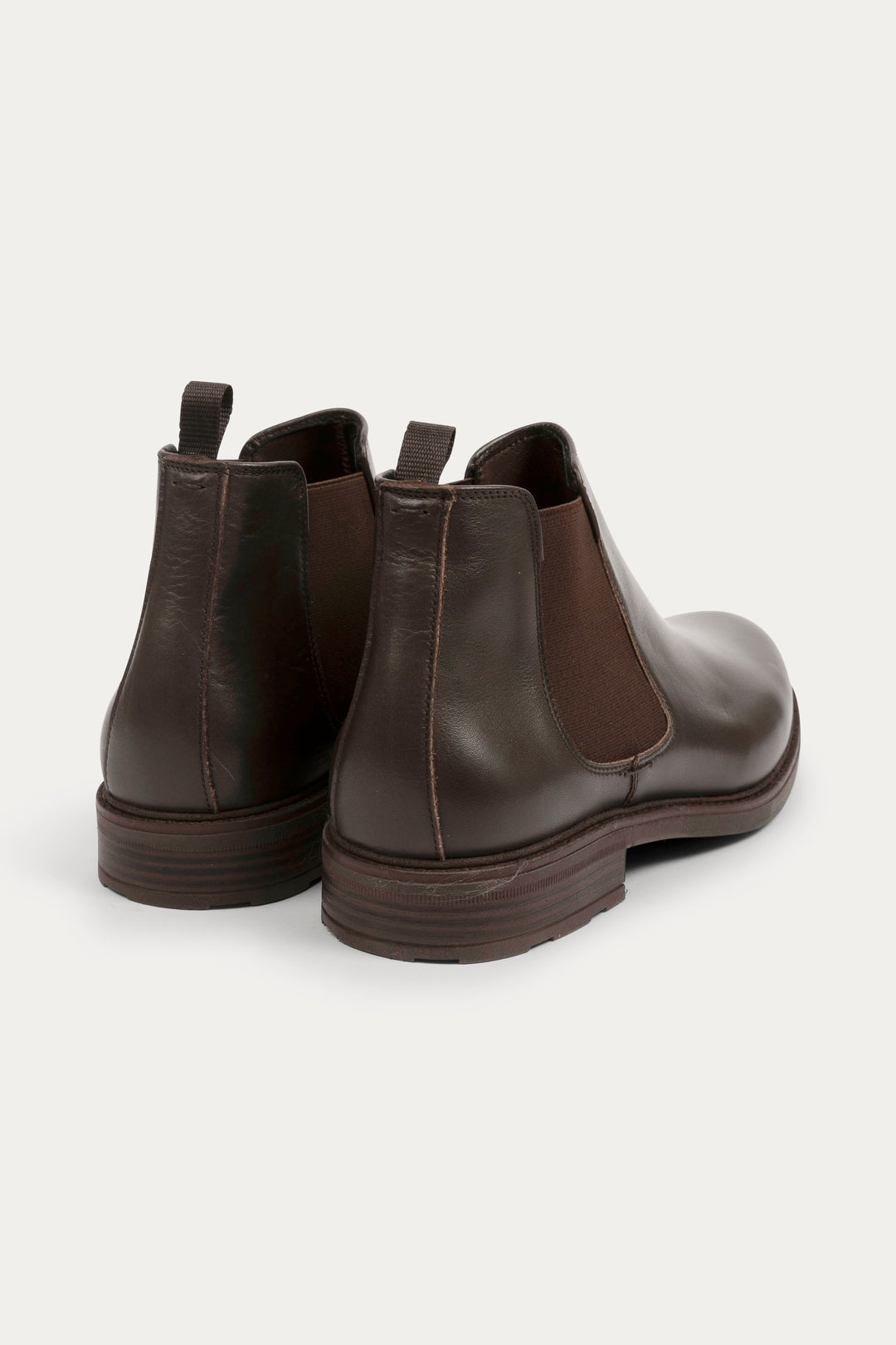 Chelsea Leather Boots in Dark Brown