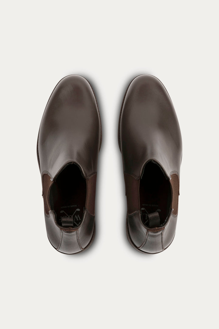 Chelsea Leather Boots in Dark Brown