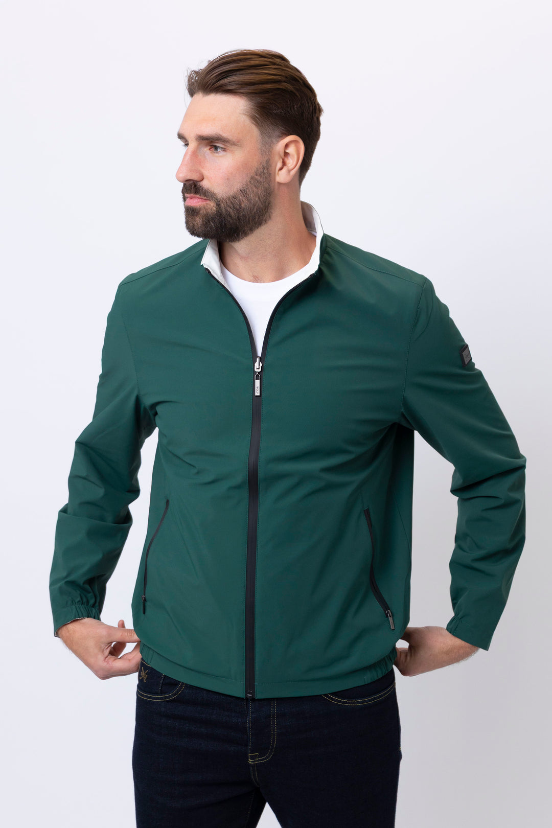 Milano Reversible Jacket in Green/White