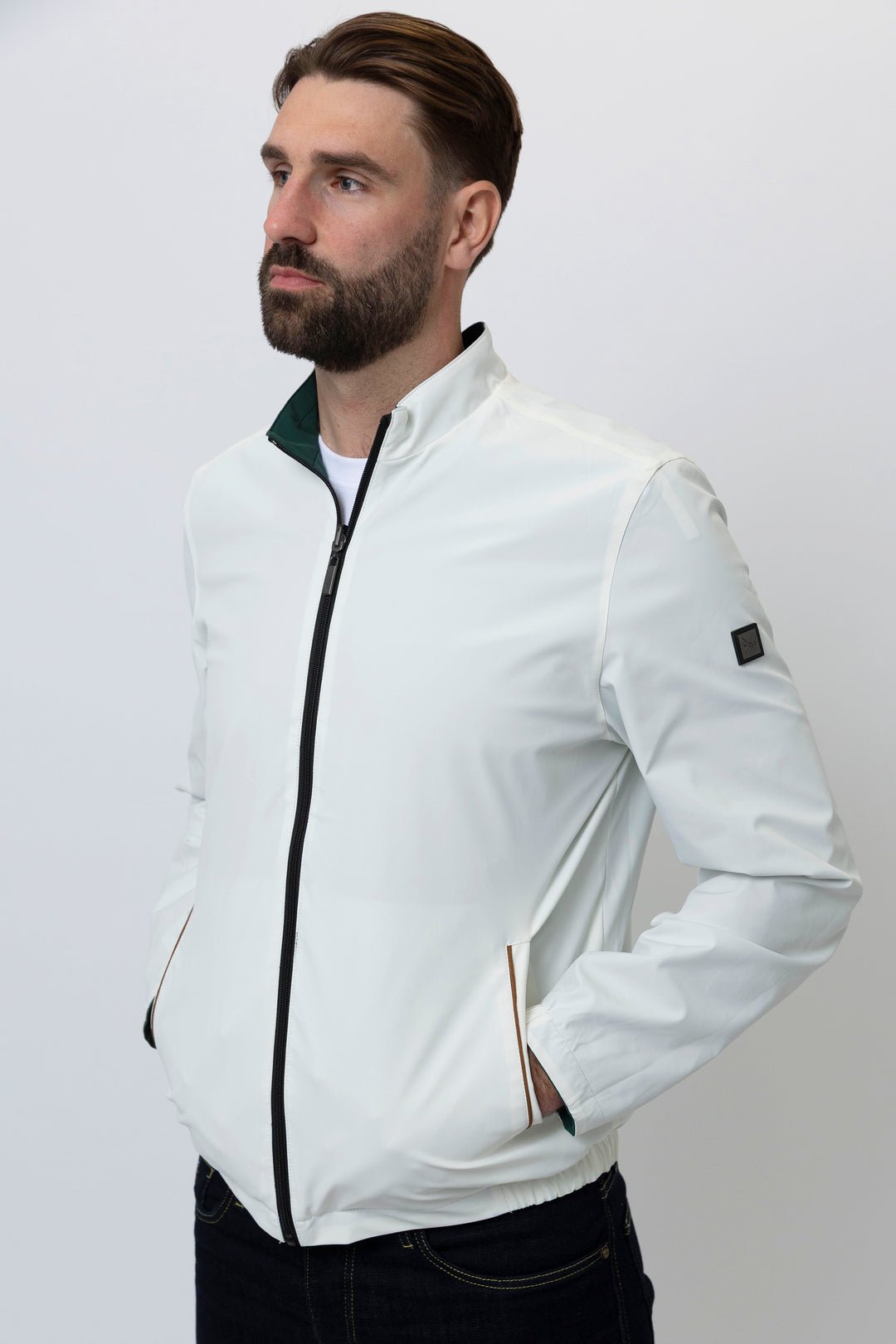 Milano Reversible Jacket in Green/White