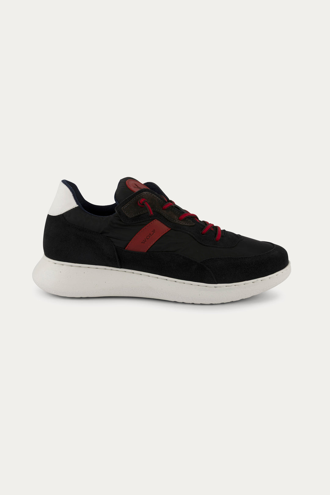 Notting Leather Trainers in Black/Red