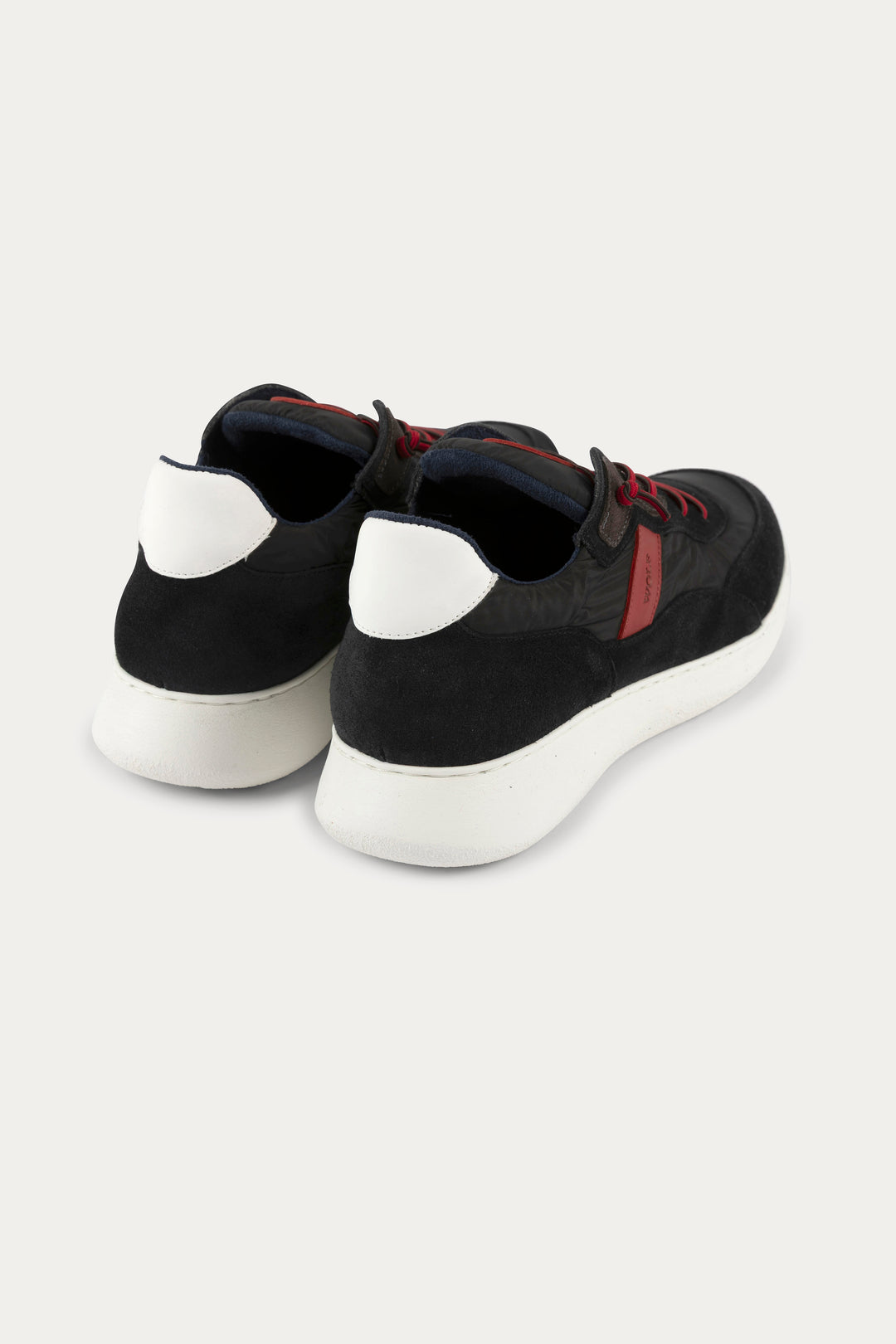 Notting Leather Trainers in Black/Red
