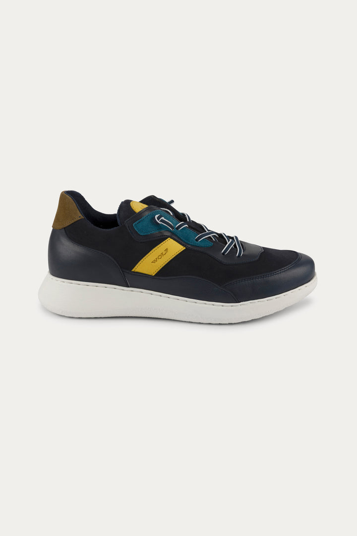 Notting Leather Trainers in Blue
