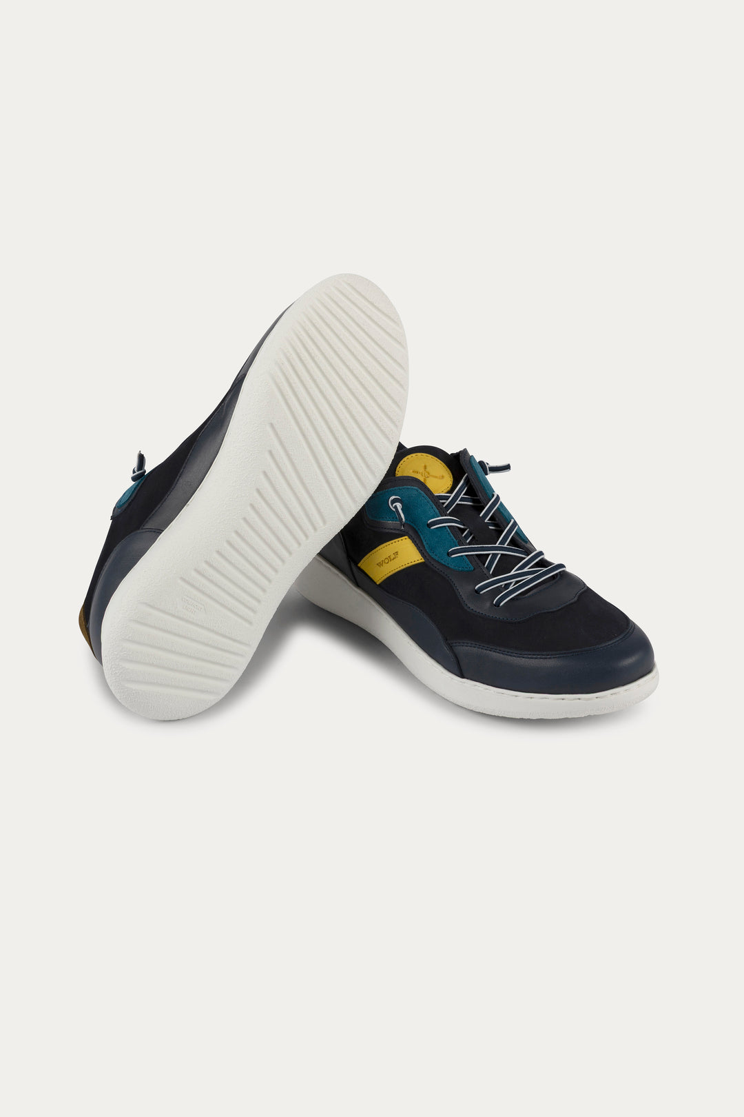 Notting Leather Trainers in Blue