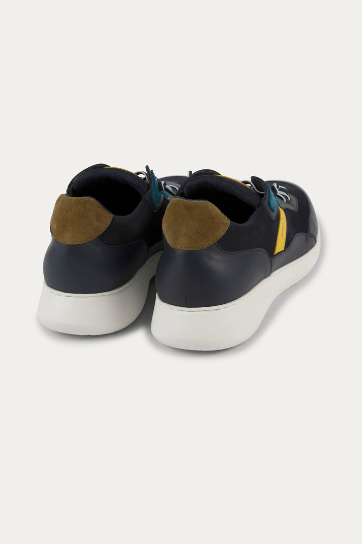 Notting Leather Trainers in Blue