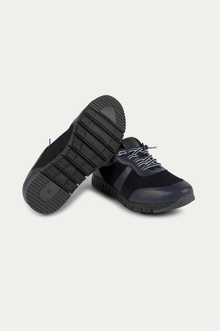 Kilburn Leather Trainers in Navy