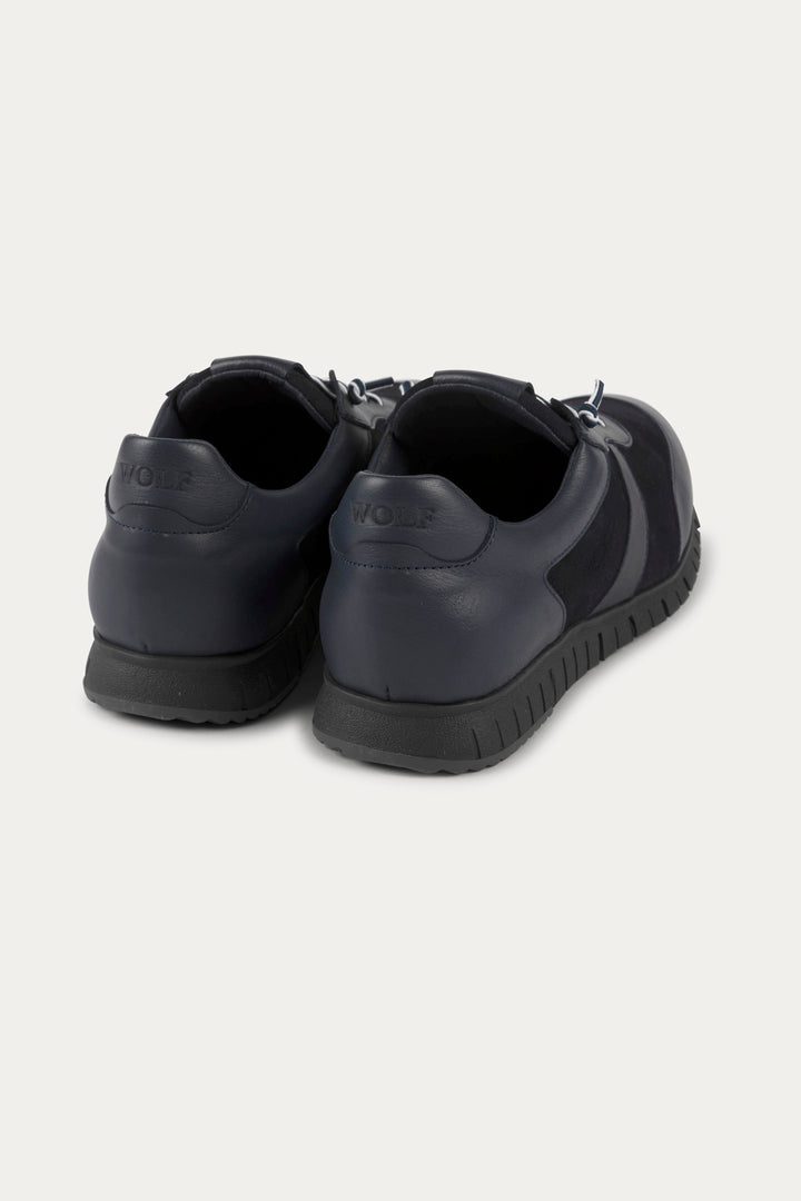 Kilburn Leather Trainers in Navy