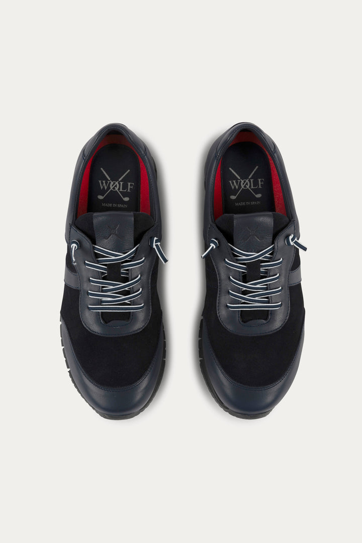 Kilburn Leather Trainers in Navy