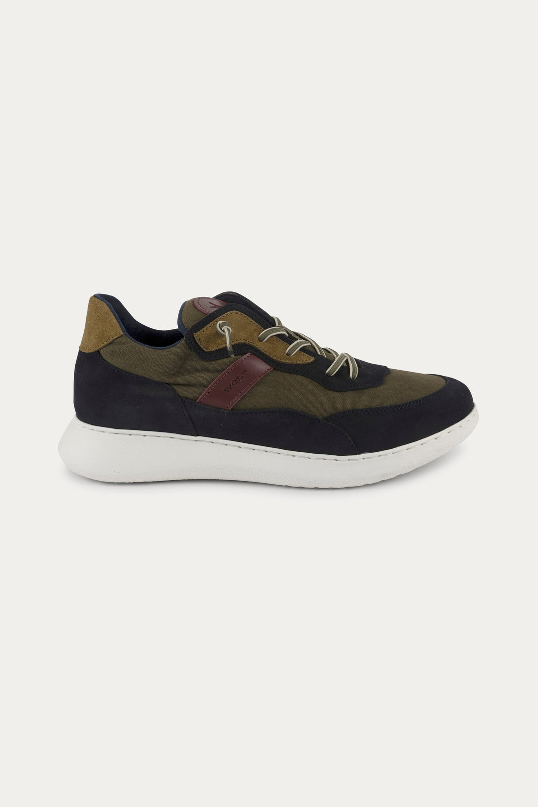 Notting Leather Trainers in Dark Green/Navy
