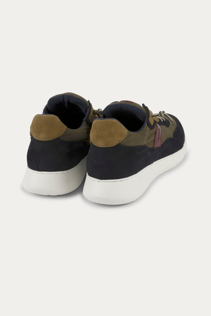 Notting Leather Trainers in Dark Green/Navy