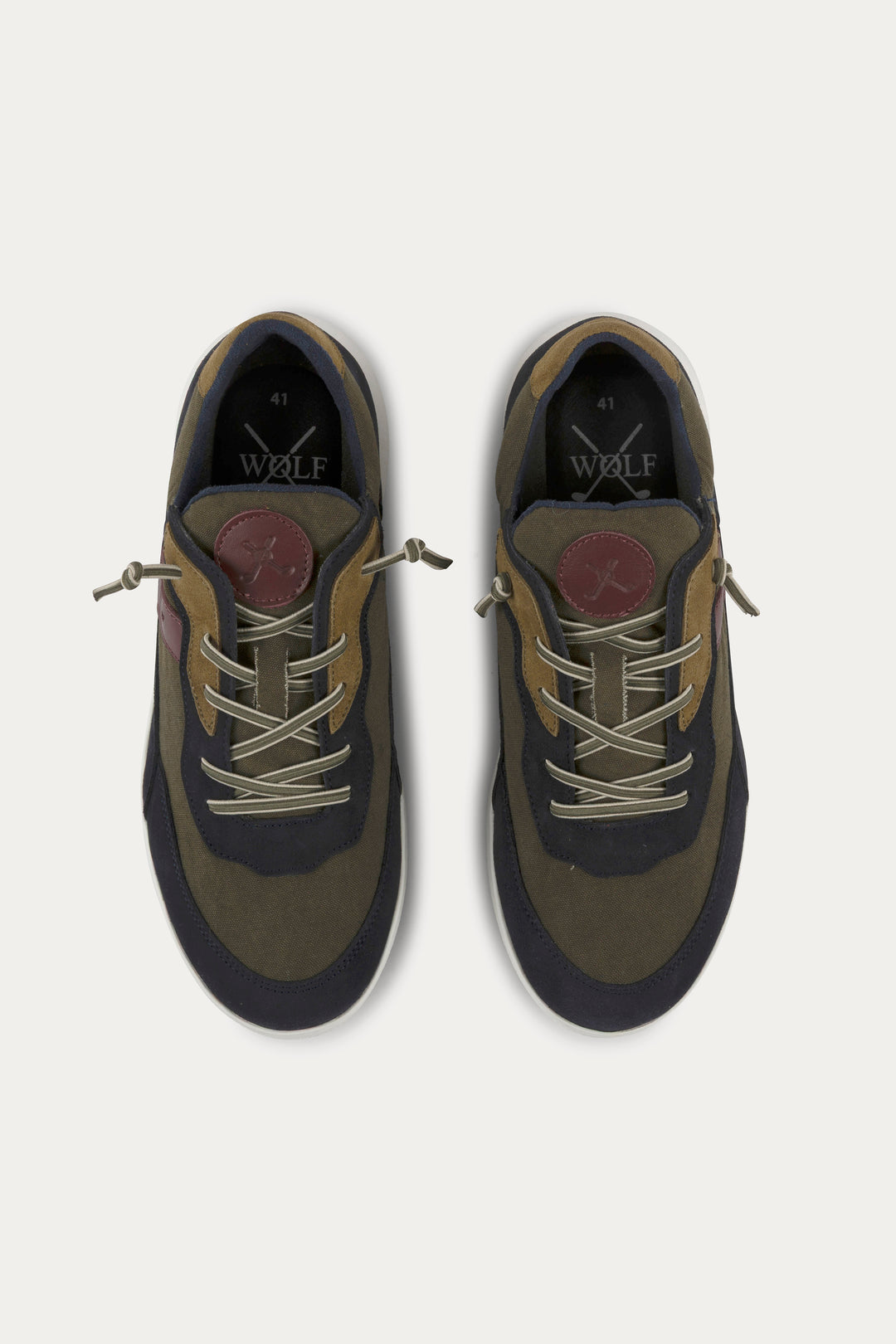 Notting Leather Trainers in Dark Green/Navy